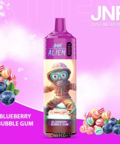 JNR Alien Blueberry Bubble Gum: Nostalgic chewing gum flavour with 10,000 puffs